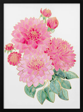 Pacey pink watercolor bouquet Poster