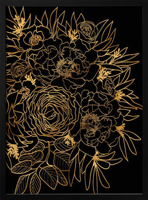 Nanette bouquet in gold and black Poster