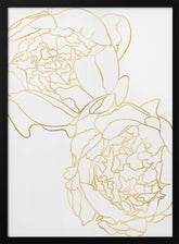 Sally's peonies in gold Poster