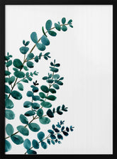 Teal watercolor eucalyptus II Poster