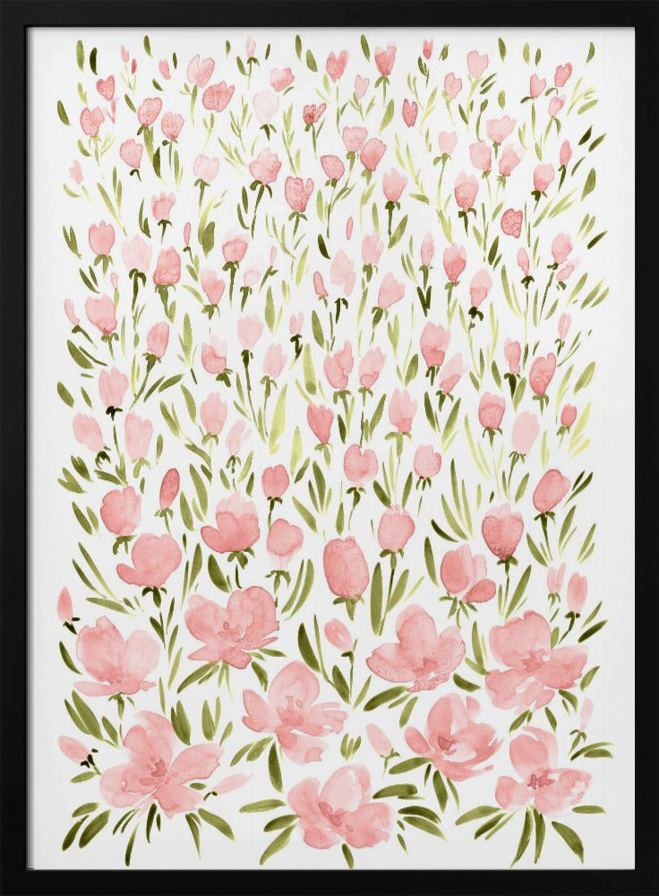 Field of pink flowers Poster