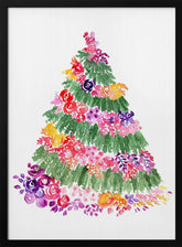 Floral watercolor Christmas tree Poster