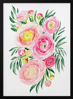 Savanna pink ranunculus bouquet Poster