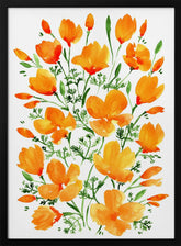 Watercolor California poppies Poster