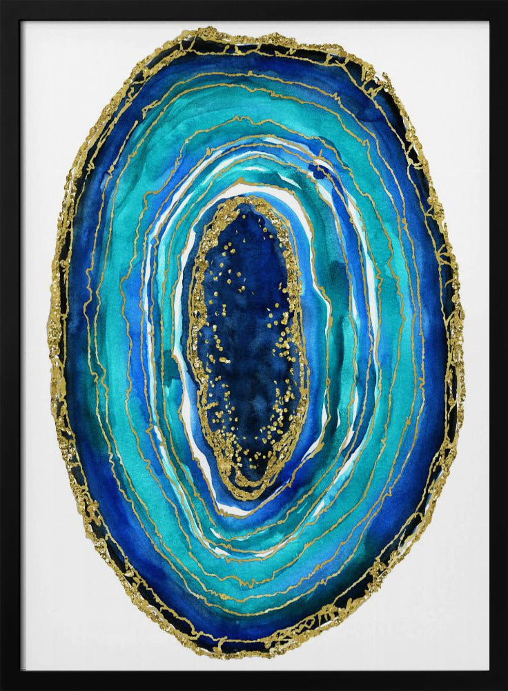 Turquoise and blue geode Poster