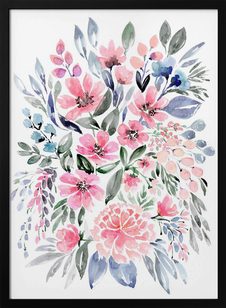 Clara watercolor bouquet Poster