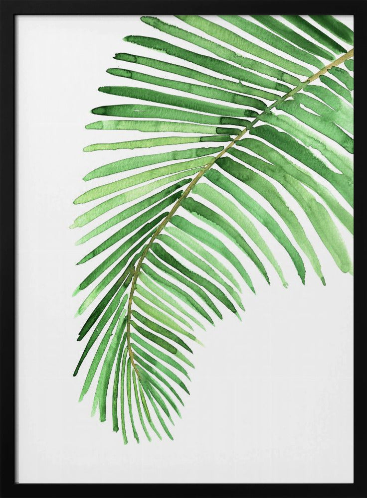 Palm leaf in loose watercolor Poster