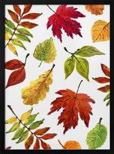 Painterly fall leaves Poster