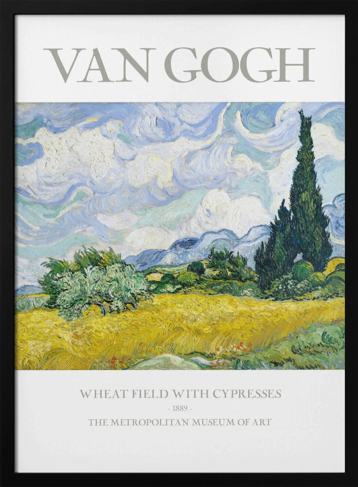 Wheat Field With Cypresses Poster