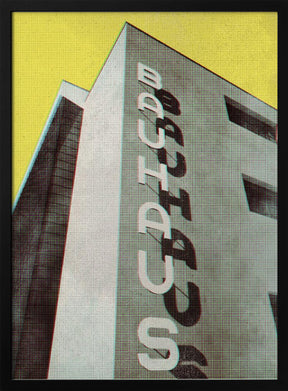 Bauhaus Dessau architecture in vintage magazine style Poster