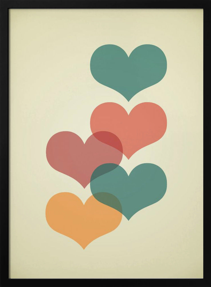 Mid century hearts I Poster