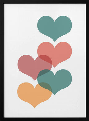 Mid century hearts Poster