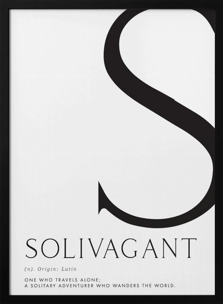 Solivagant definition typography art Poster