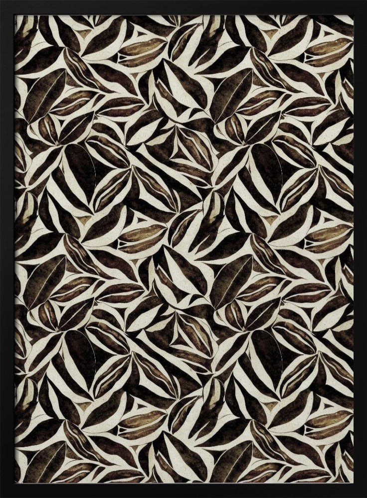 Brown Leafs Pattern Poster