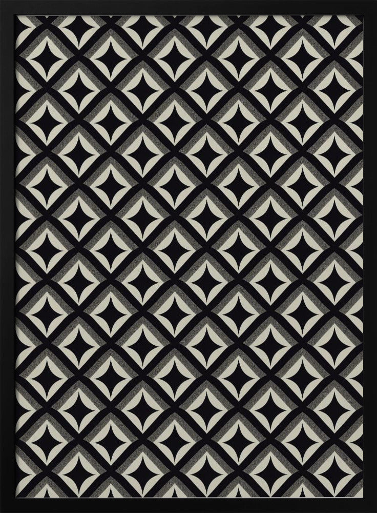 Black And White Tile Pattern Poster