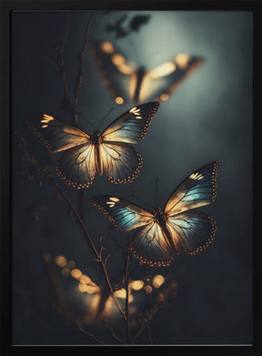 Glowing Butterflies Poster