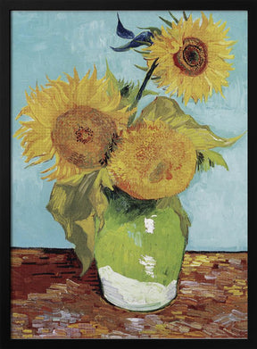 Vase With Three Sunflowers Poster