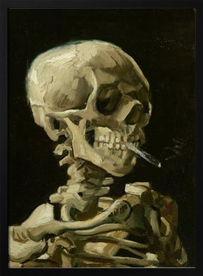 Head of a skeleton with a burning cigarette Poster