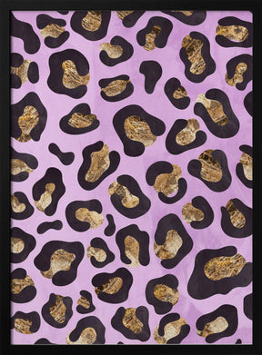 Gold leopard print pink Poster