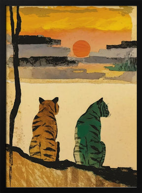 Resting Tigers Poster