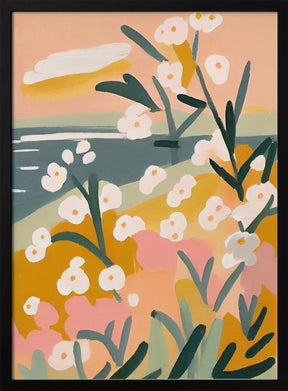 Flowers By The Sea Poster