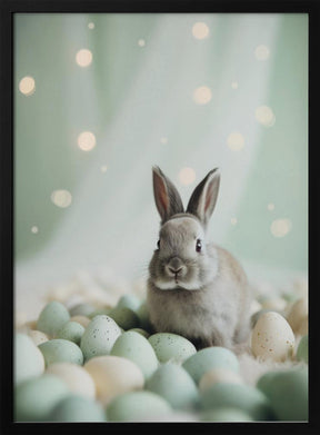 Bunny and Pastel Eggs Poster