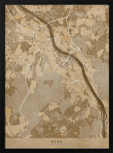 Sepia vintage map of Bonn Germany Poster