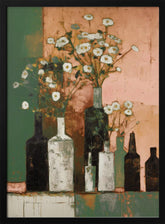 Bottles And Flowers Poster