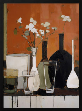 Stilllife With Glasses And Bottles Poster