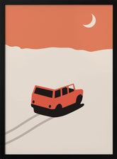 Car In Desert Poster