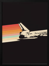 Space Ship Rainbow Poster