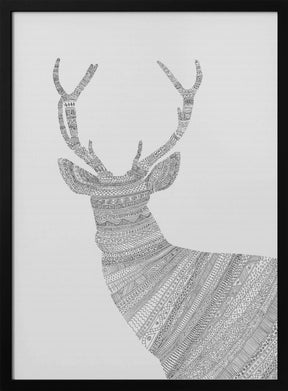 Stag Grey Poster