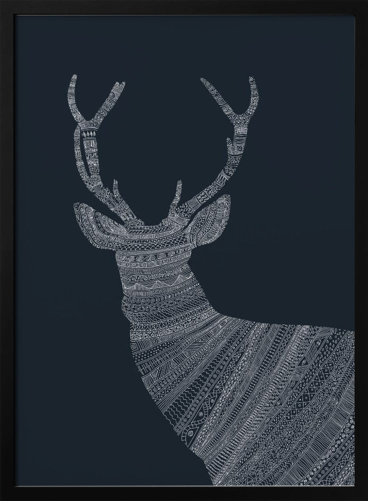 Stag Blue Poster