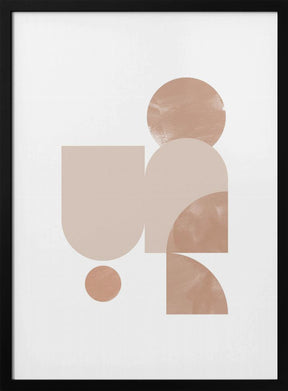 Beige Geometric Art Poster