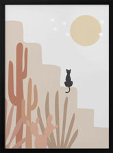 Cat with Cactus Poster