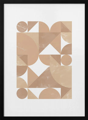 Beige Geometric Art Poster