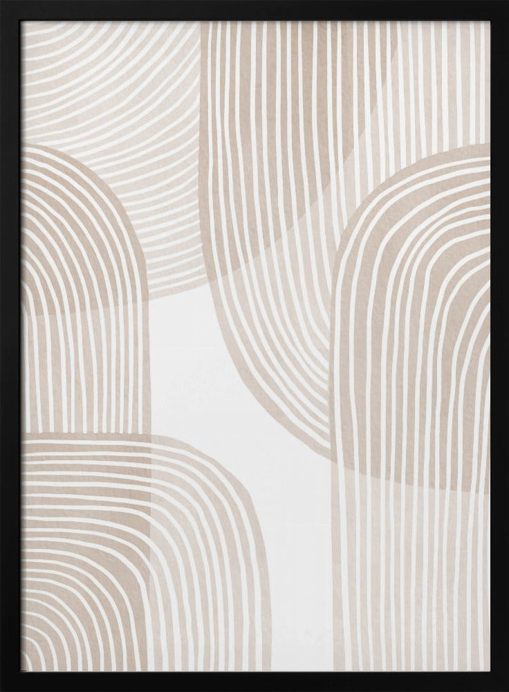 Abstract Beige Line Art Poster