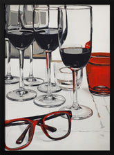 Still Life With Red Glasses Poster