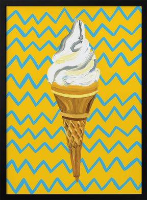 Ice Cream Yellow Zigzag Poster