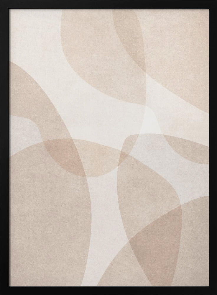 Abstract Beige Geometric Art Poster