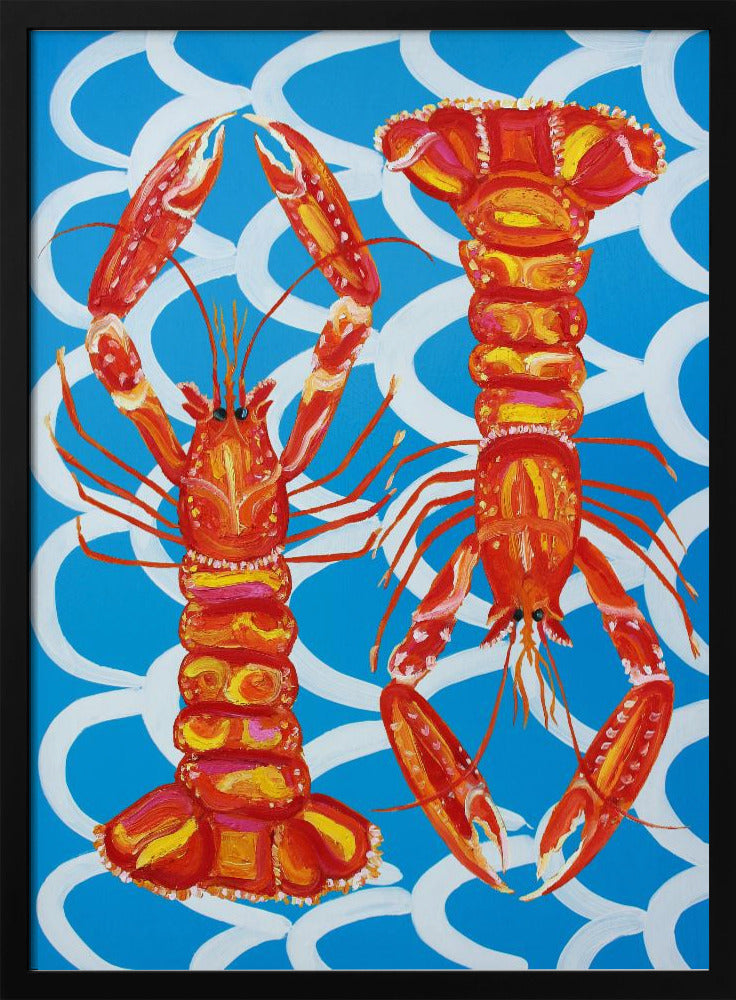 Langoustines On Blue Poster