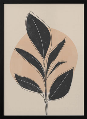 Black Abstract Plant Poster