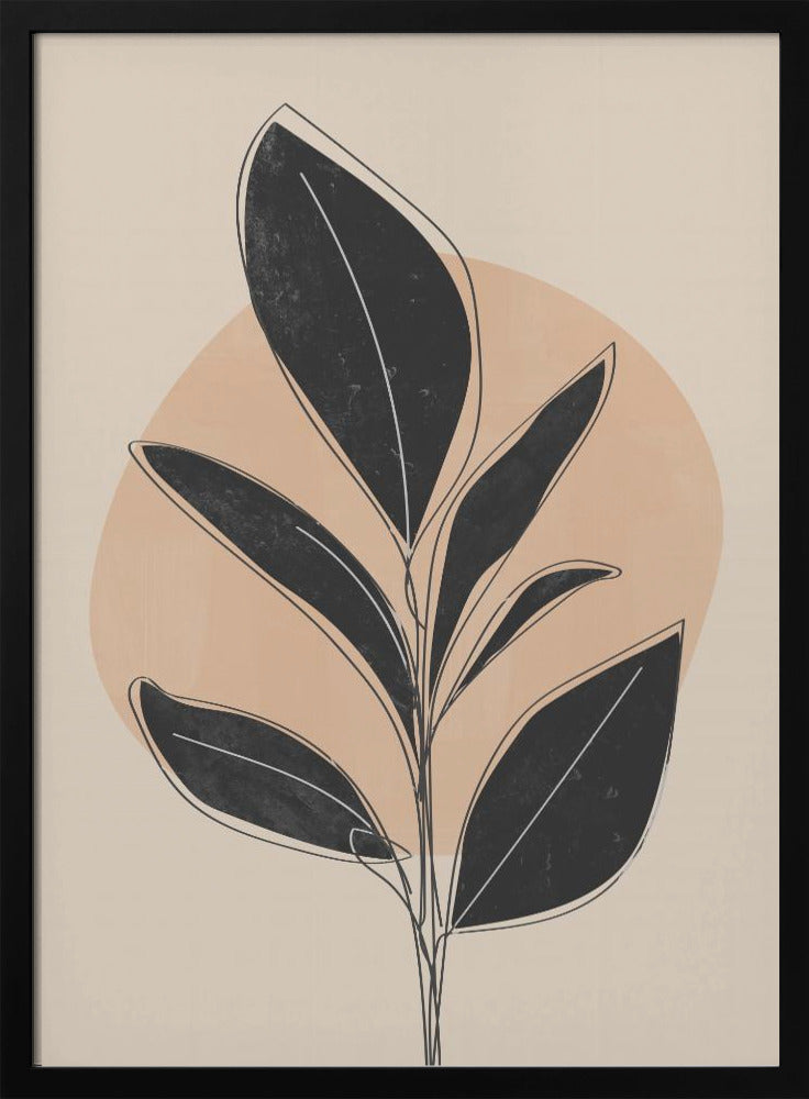 Black Abstract Plant Poster