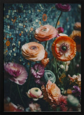 Flowers And Mosaic Poster