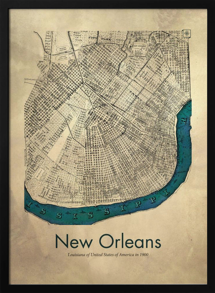 New Orleans map Poster