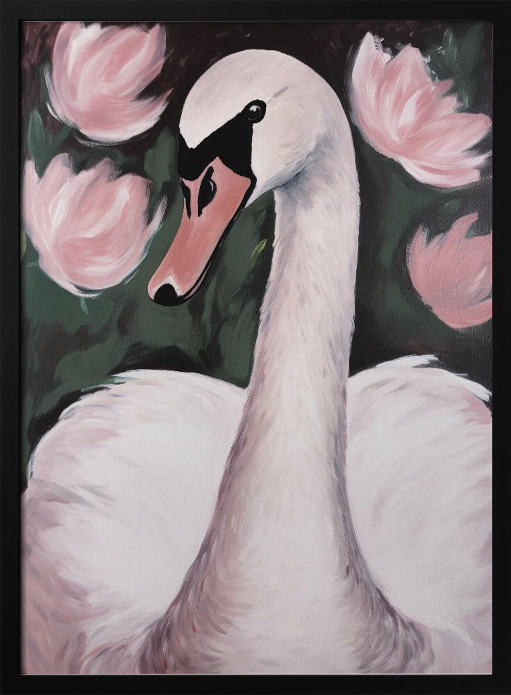 Swan In The Pond Poster