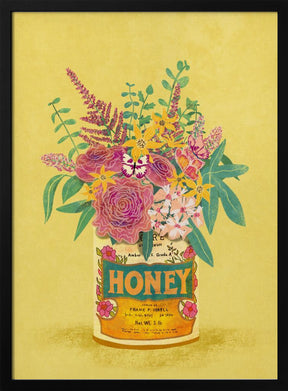 Flowers In a vintage Honey Can Poster