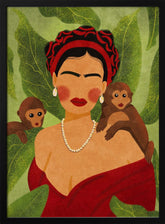 Frida and Monkeys Poster