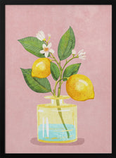 Lemon Bunch In Vase Poster