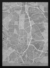 Map of Madrid (Spain) in gray vintage style Poster